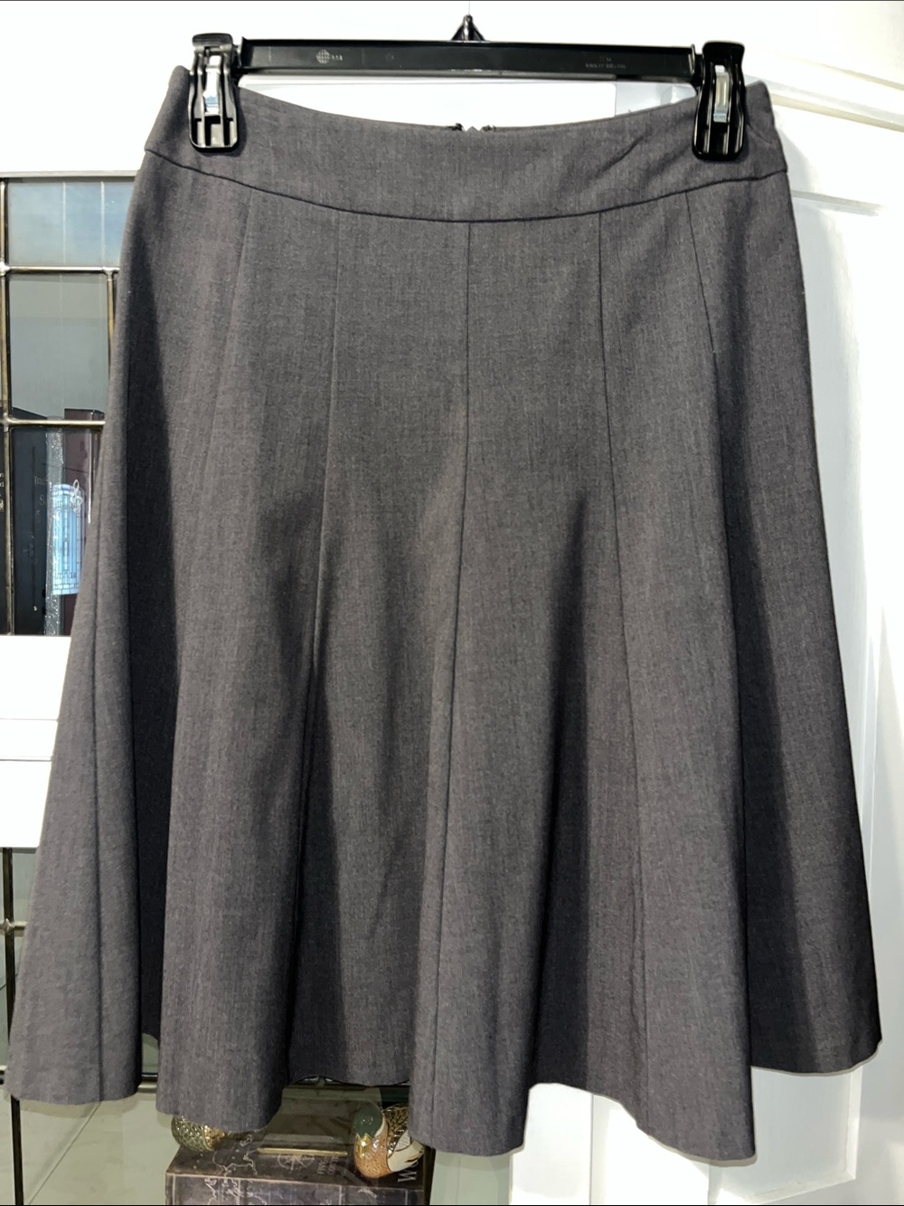 dressbarn Gray A-Line Panel Skirt